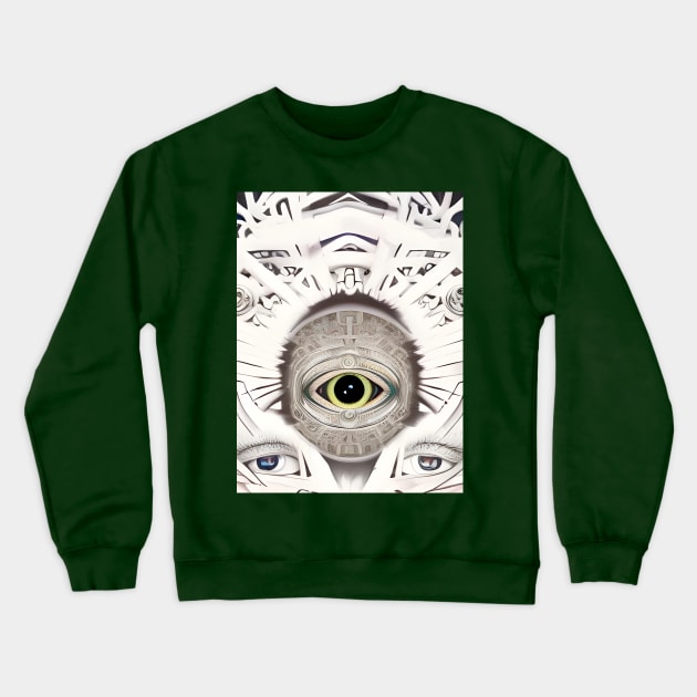 Illuminated Vision (6) - Trippy Psychedelic Eye Crewneck Sweatshirt by TheThirdEye